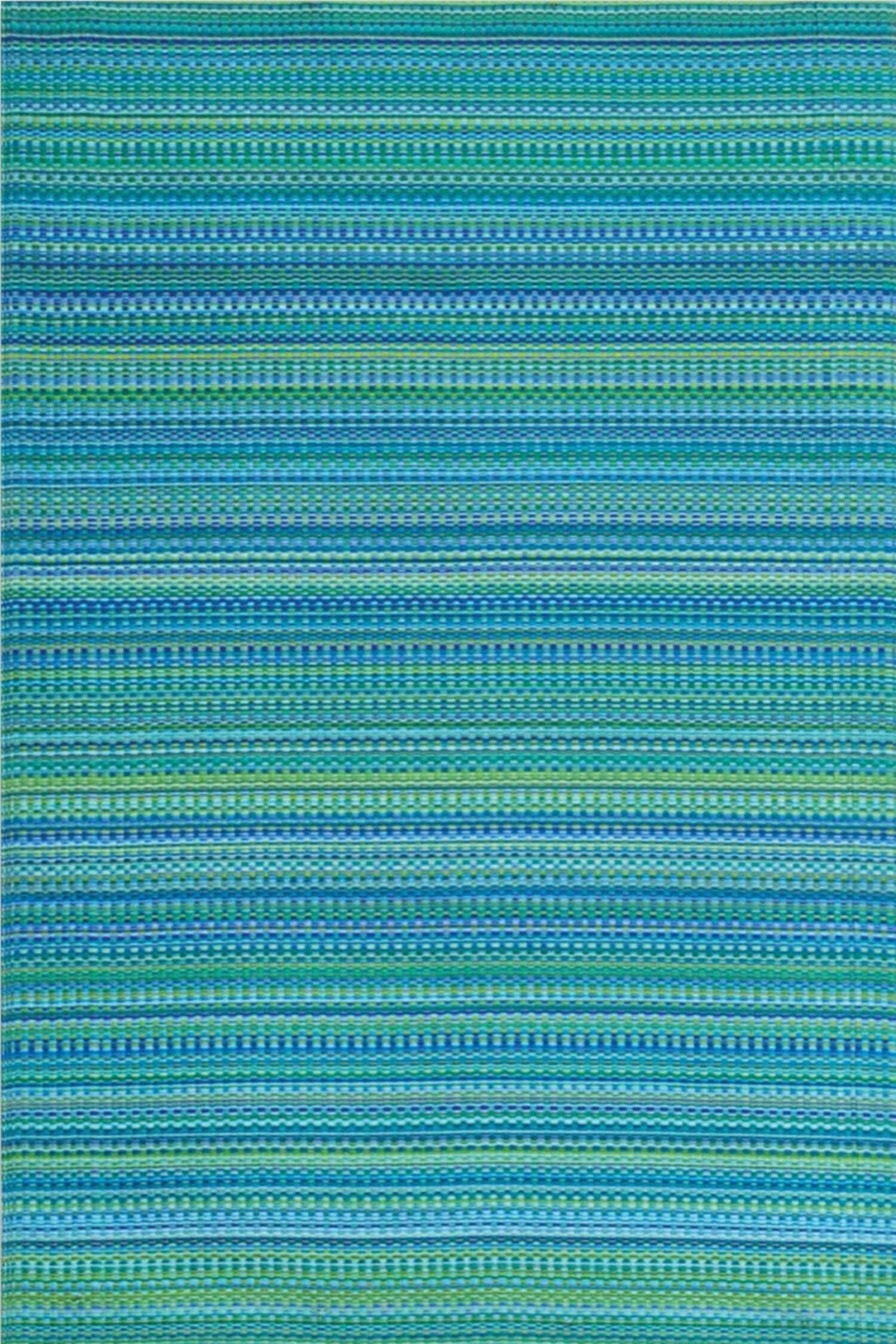 Mixed Blue & Green Indoor/Outdoor Area Rug - Reversible, 100% Recycled Material, UV Resistant