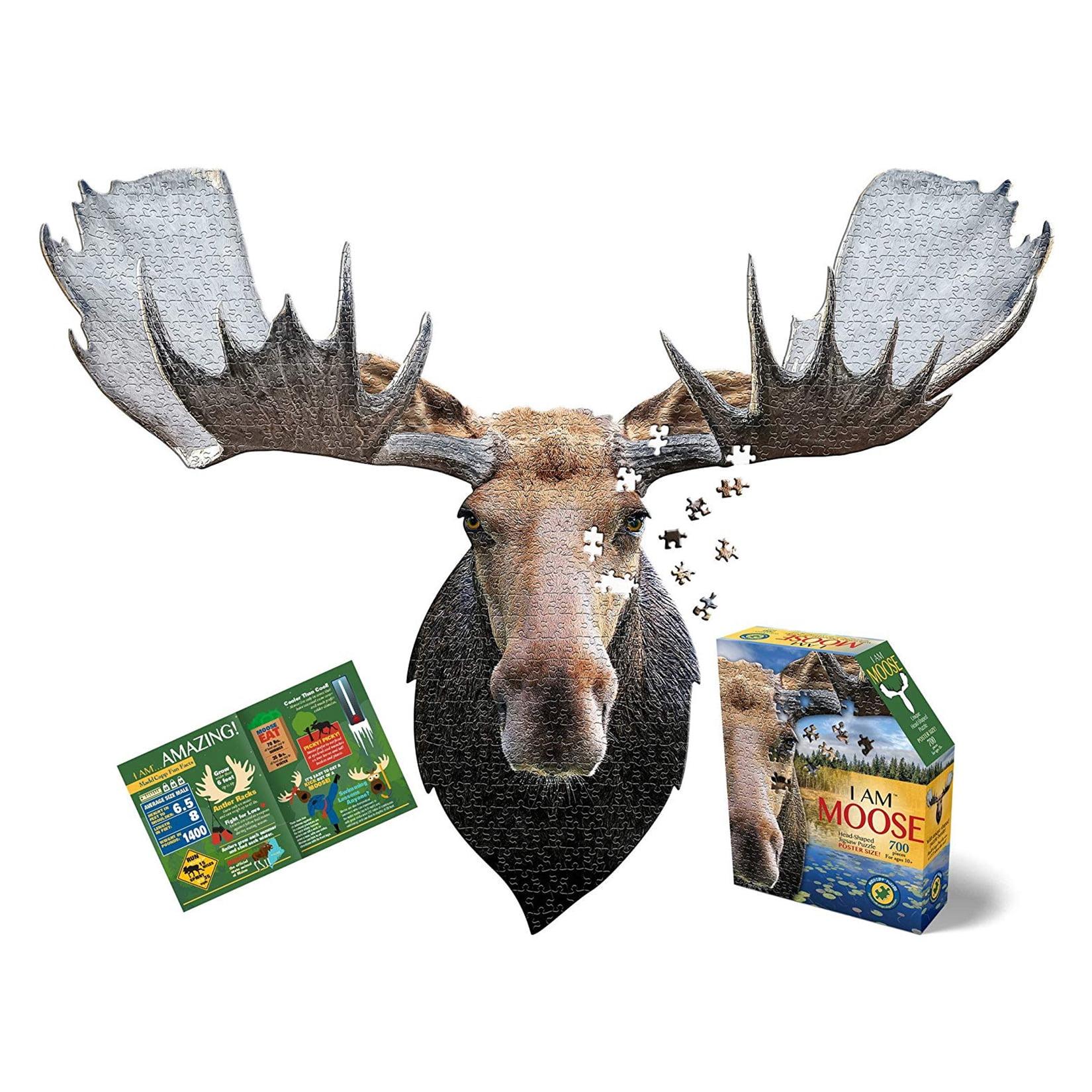 Madd Capp Games I AM Moose 700 Piece Animal Head-Shaped Jigsaw Puzzle