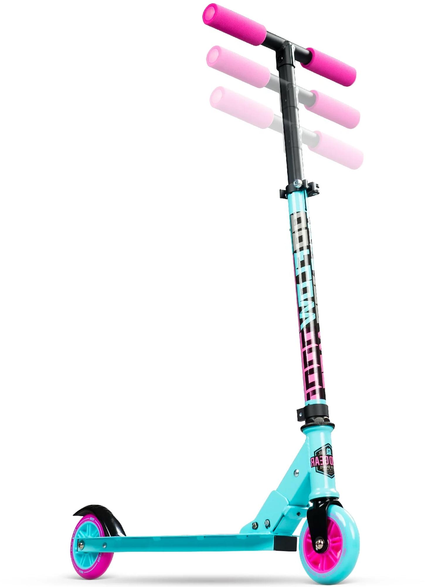 Teal and Pink Adjustable Folding Kids Kick Scooter