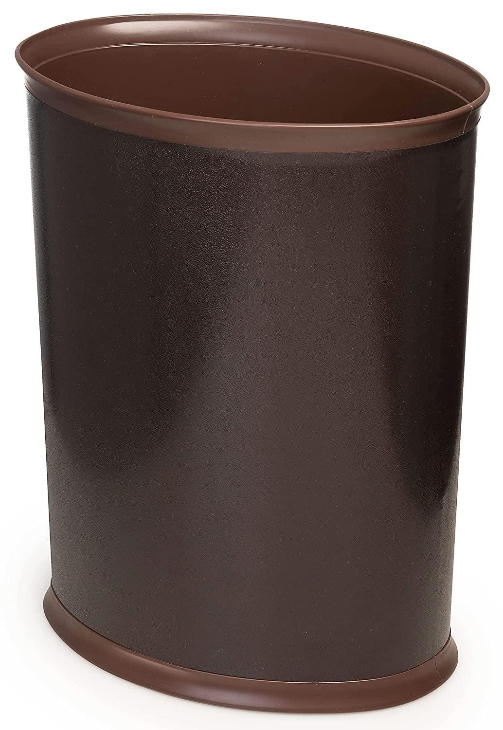 USA-Made Brown Oval Plastic Waste Basket 5-Gallon