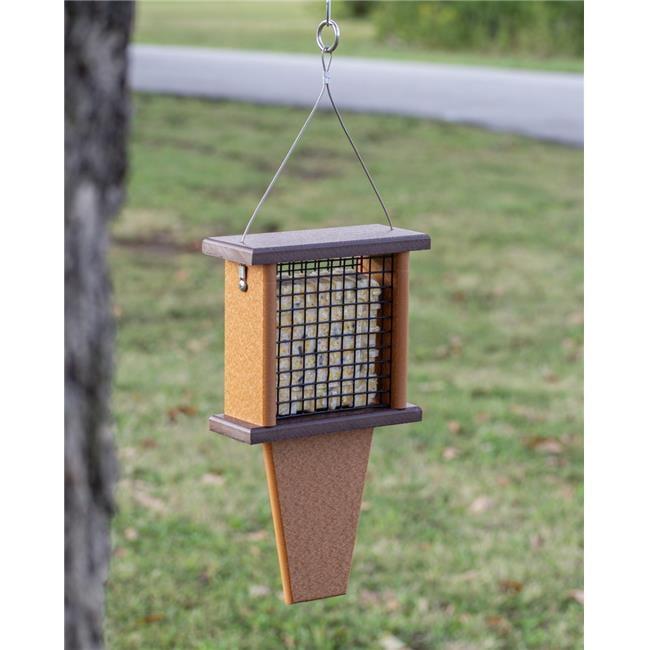 Birds Choice Birds Choice 12" Recycled Single Cake Tail Prop Suet Feeder, Taupe/Green