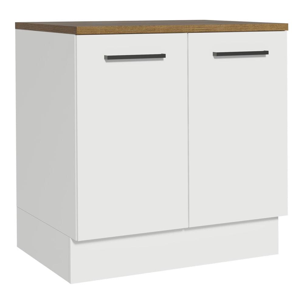 Madesa Hazel Kitchen Base Storage Cabinet with 2 Doors and Shelves 31 Inch Wooden  Organization Unit for Pantry - White
