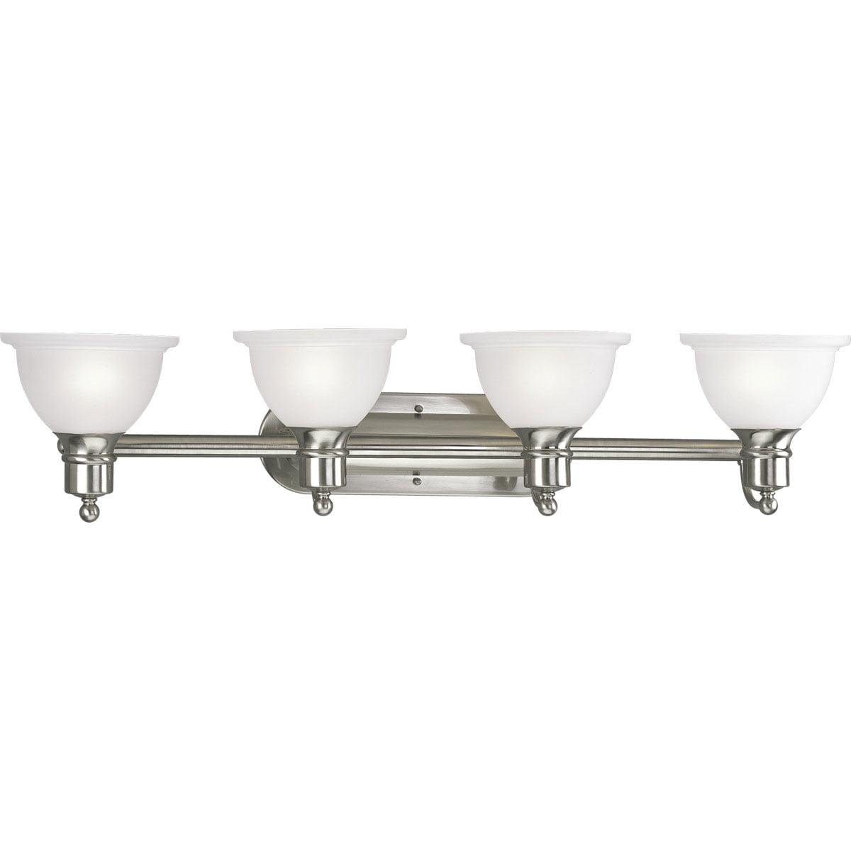 Progress Lighting Madison 4-Light Wall Bracket, Brushed Nickel, White Etched Glass