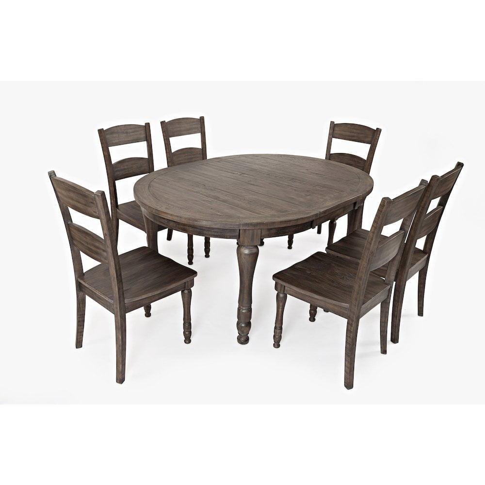 Madison County Reclaimed Pine 66" Oval Farmhouse Dining Set with 6 Chairs