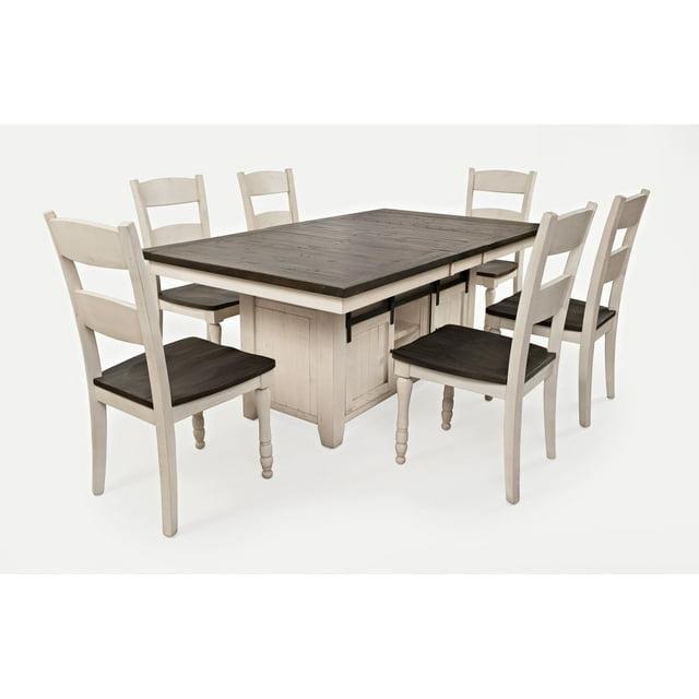 Madison County Reclaimed Pine 72" Farmhouse Storage Table Seven-Piece Dining Set