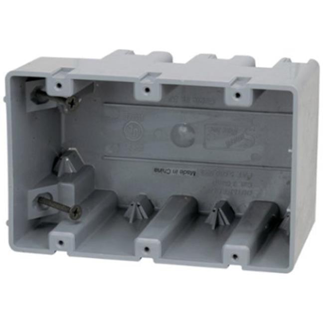 Madison Electric 3-Gang Gray PVC Electrical Box