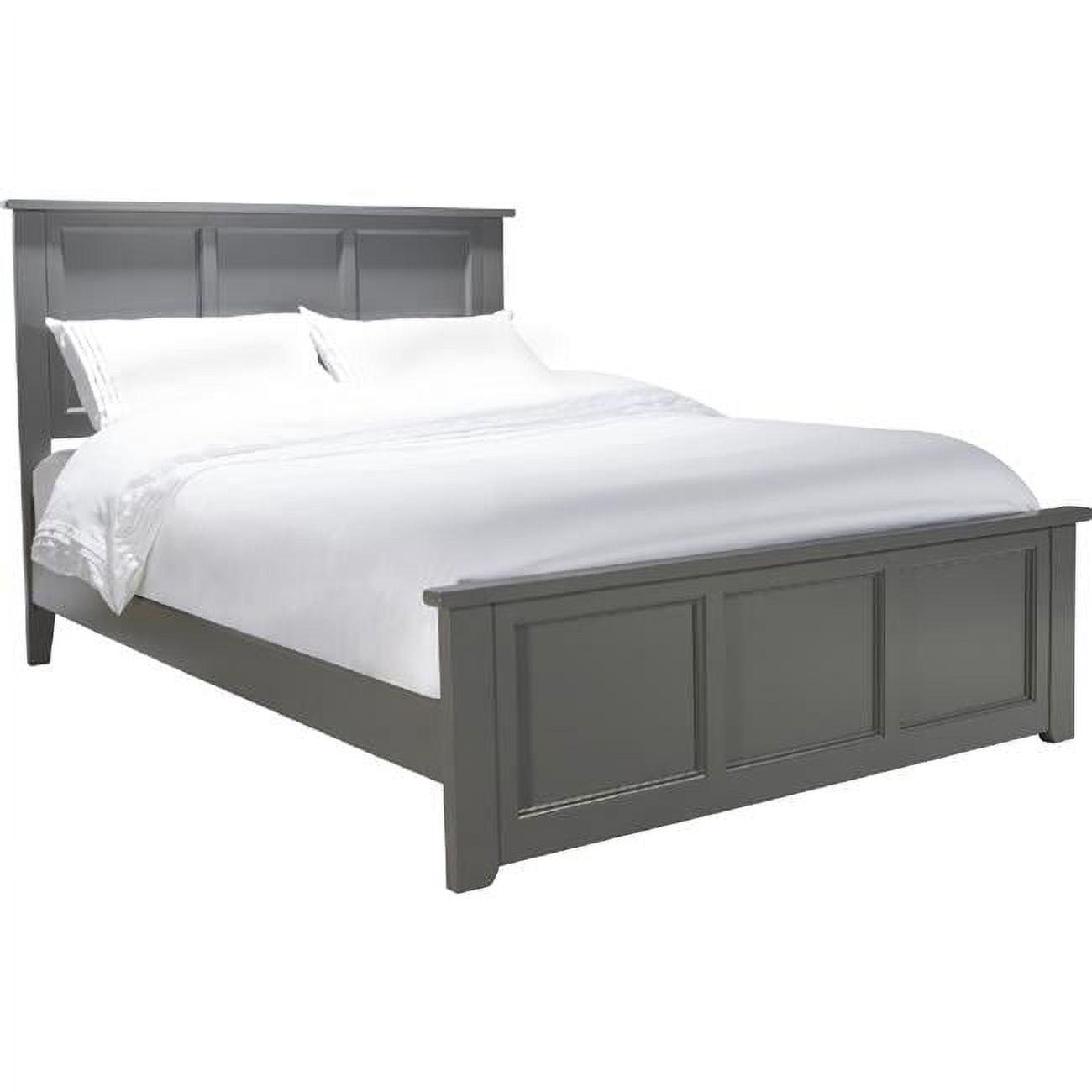 Madison Full Gray Wood Frame Bed with Headboard and Slats