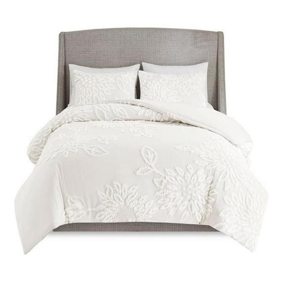 Kelly Clarkson Home Gwyneth 3 Piece Tufted Cotton Chenille Floral Duvet Cover Set