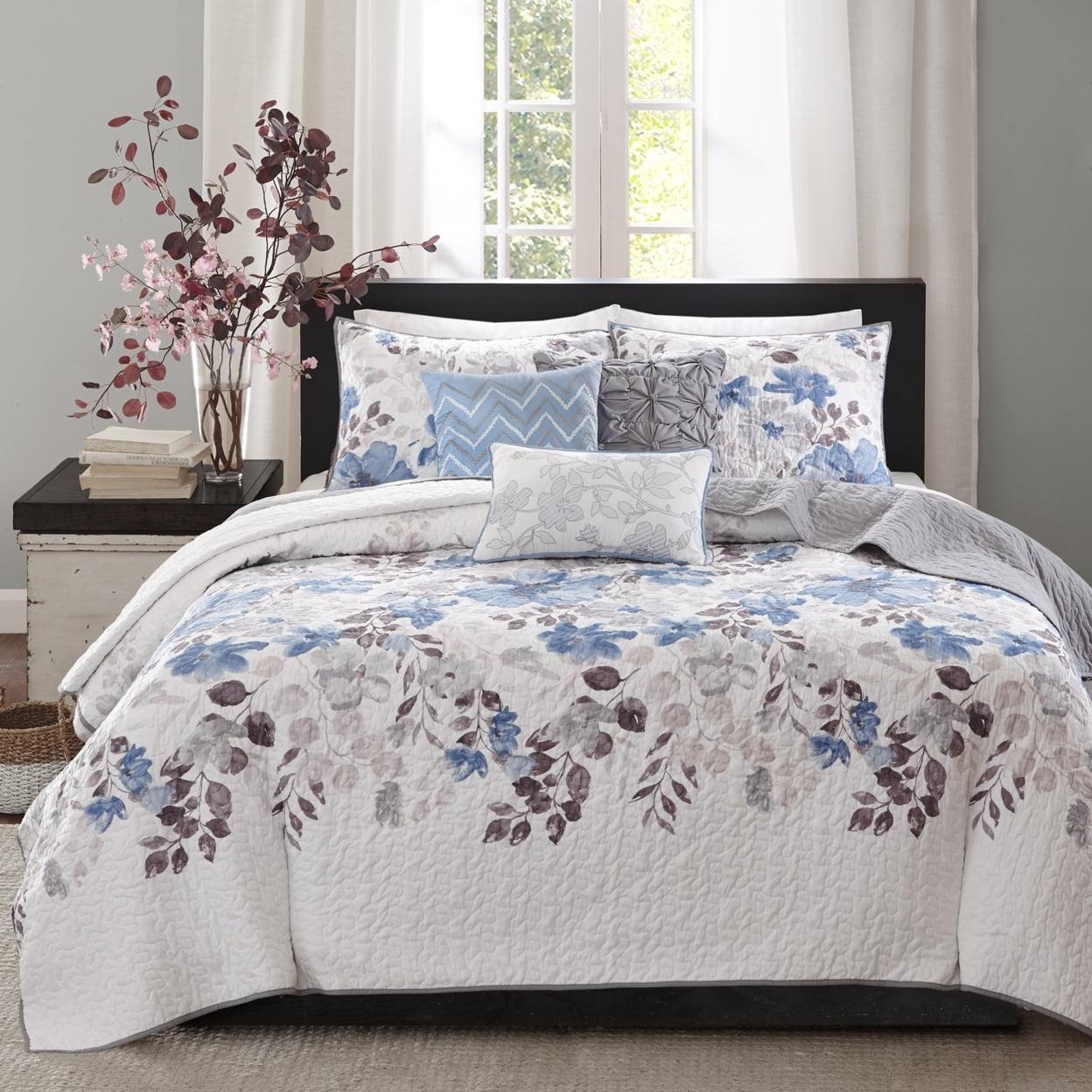 Floral 6 Piece Quilt Set with Throw Pillows