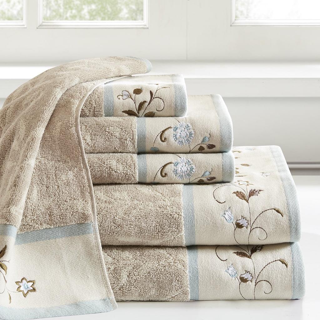 Madison Park Raheem Embroidered Cotton Jacquard Towel Set (Set of 6)