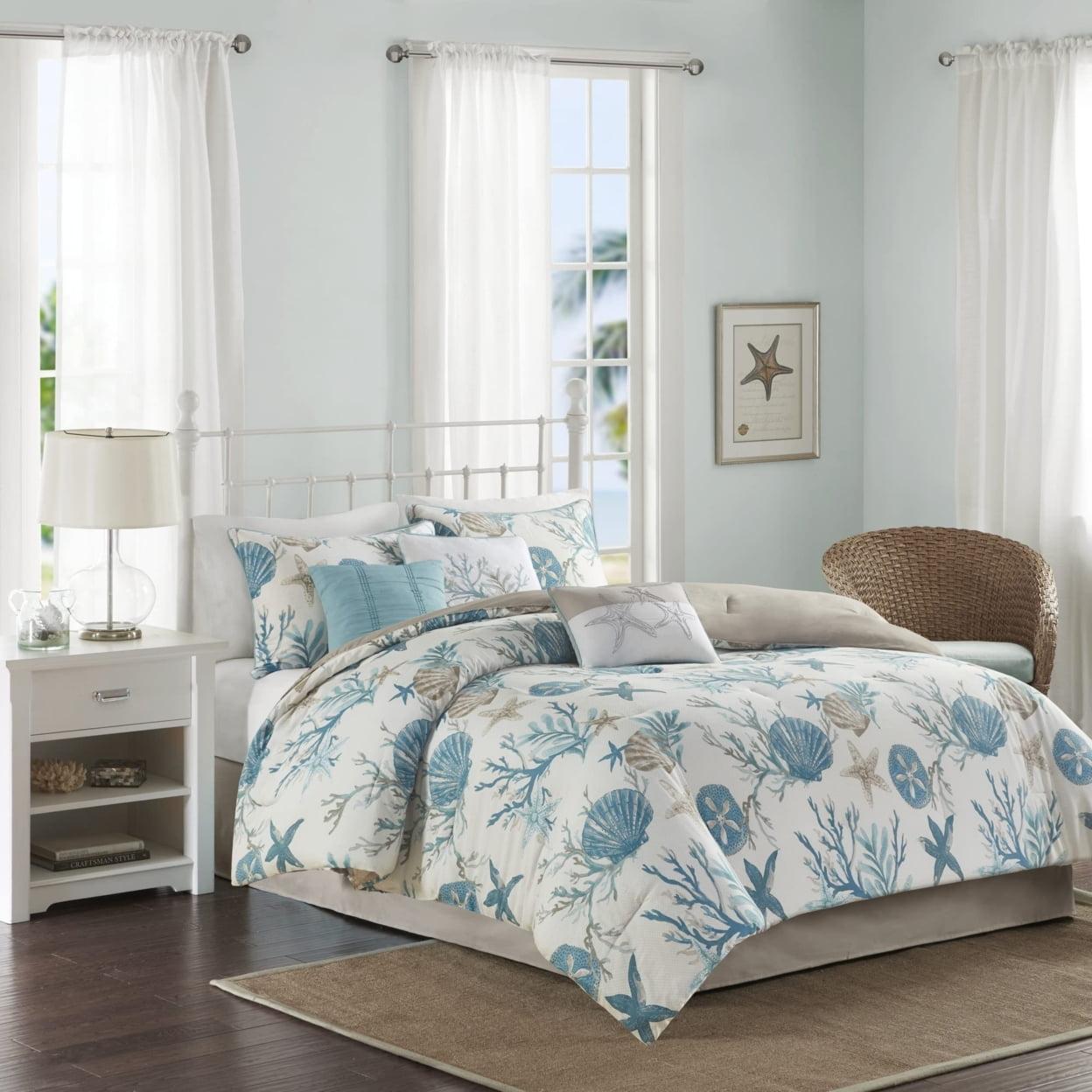 Madison Park Pebble Beach 7 Piece Cotton Sateen Comforter Set