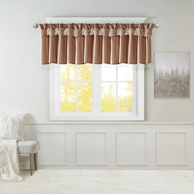 Madison Park Emilia Lightweight Faux Silk Single Valance with Beads