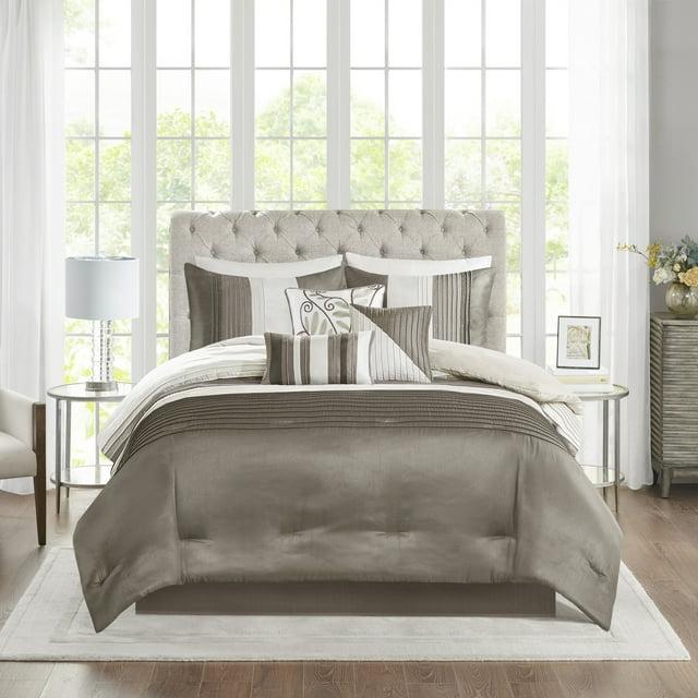 Madison Park Amherst 7 Piece Striped and Pleated Comforter Set