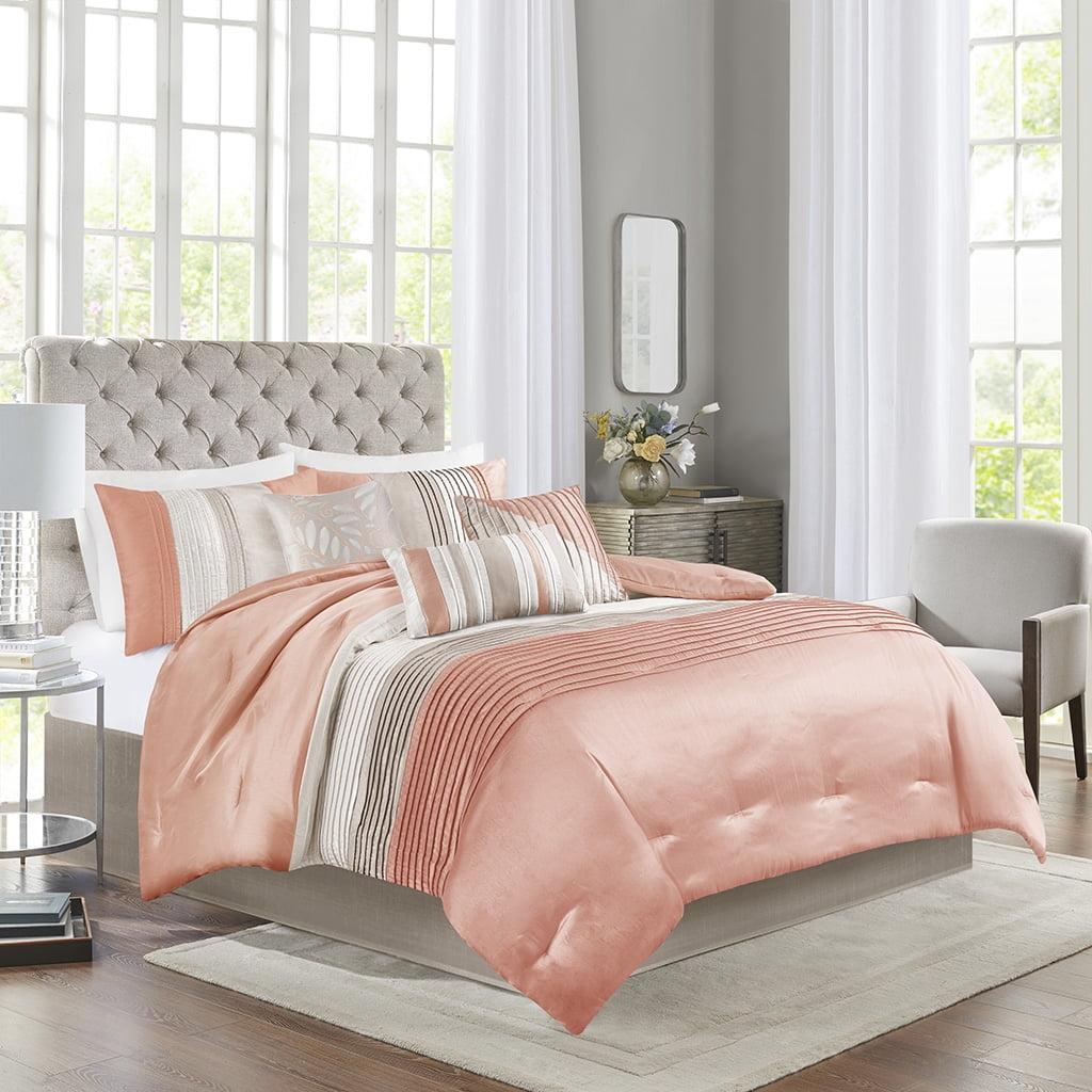 Madison Park Amherst 7 Piece Striped and Pleated Comforter Set