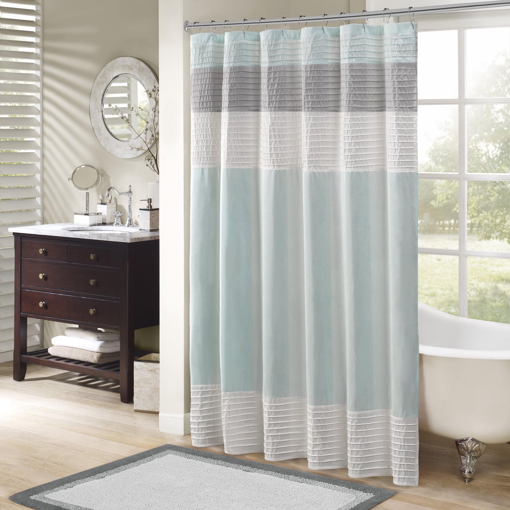 Amherst Striped Faux Silk Shower Curtain