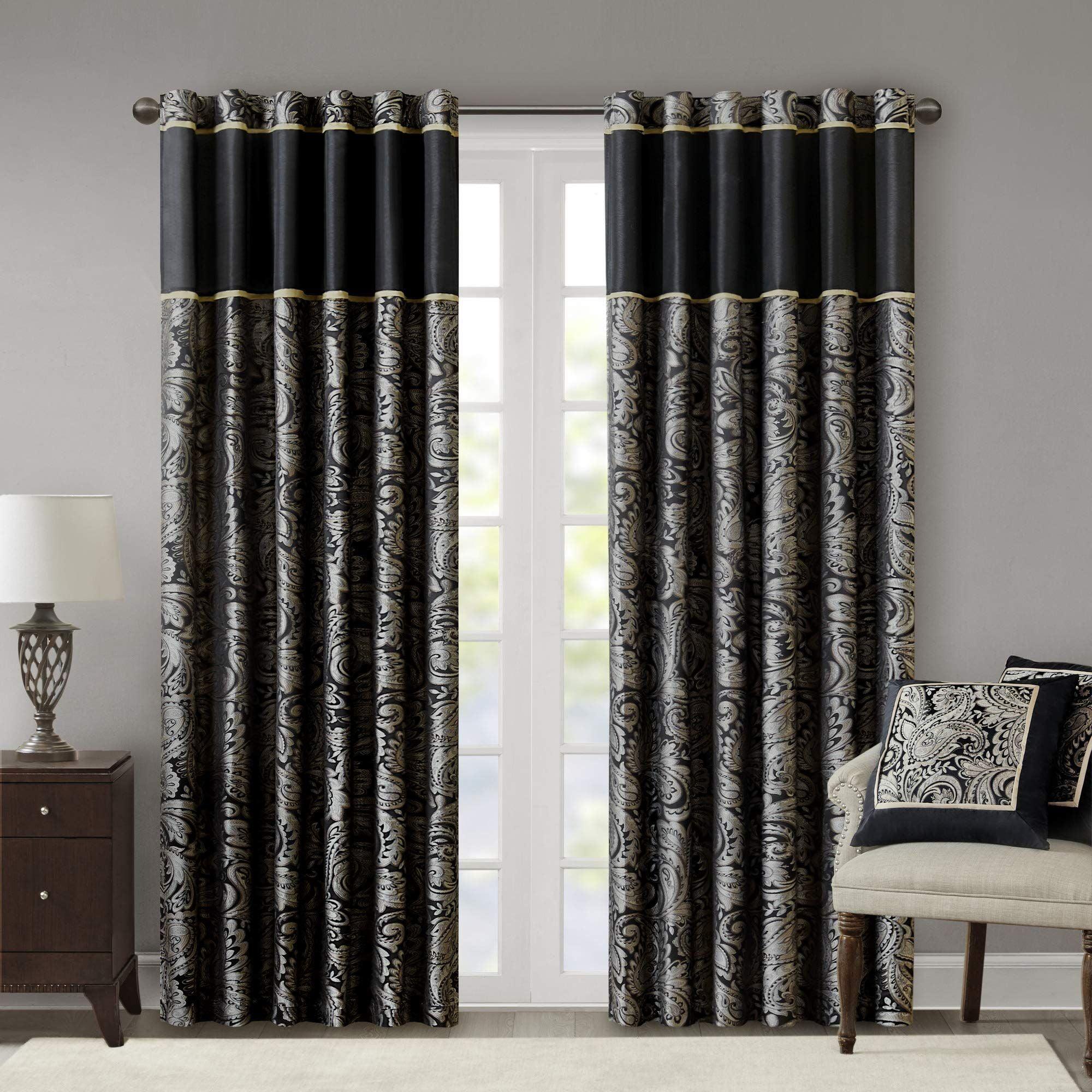 Aubrey Jacquard Curtain Panel Pair