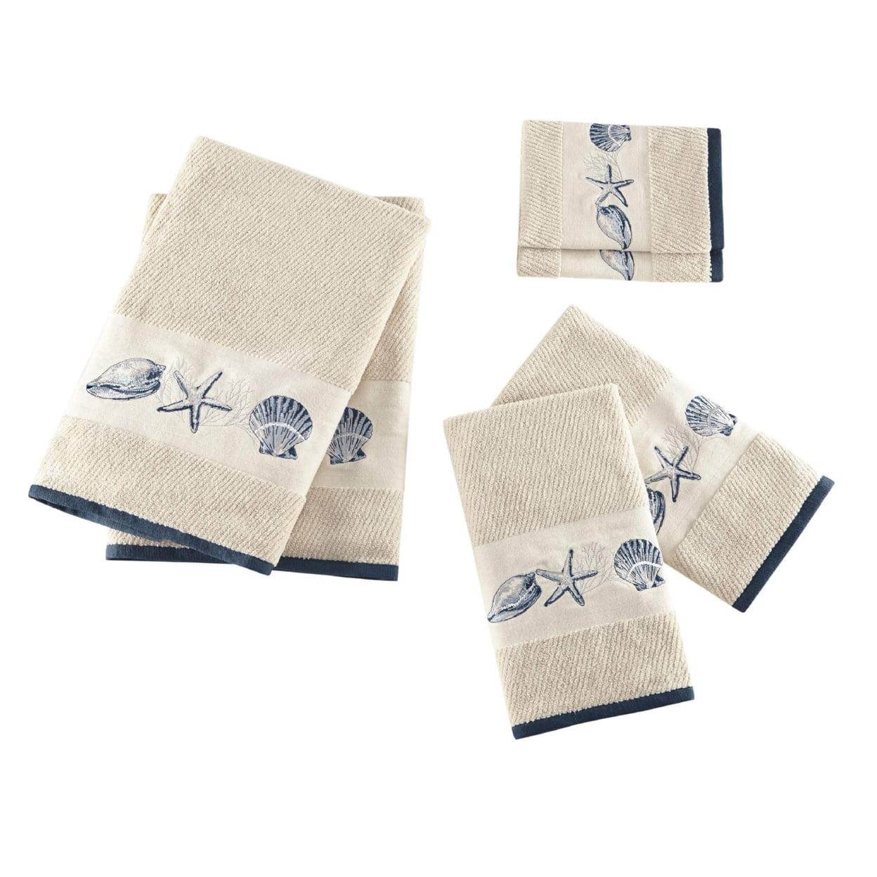 Bayside Embroidered Cotton Jacquard 6 Piece Towel Set