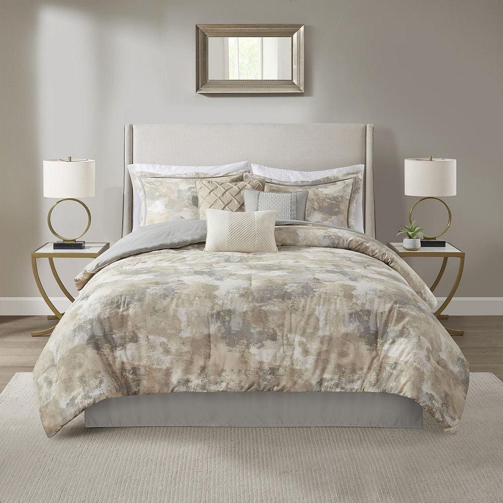 Madison Park Beacon 7 Piece Textured Cotton Blend Comforter Set (Set of 7)