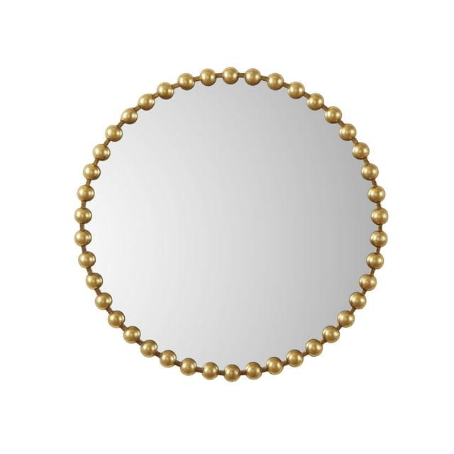 Marlowe Beaded Round Metal Wall Mirror