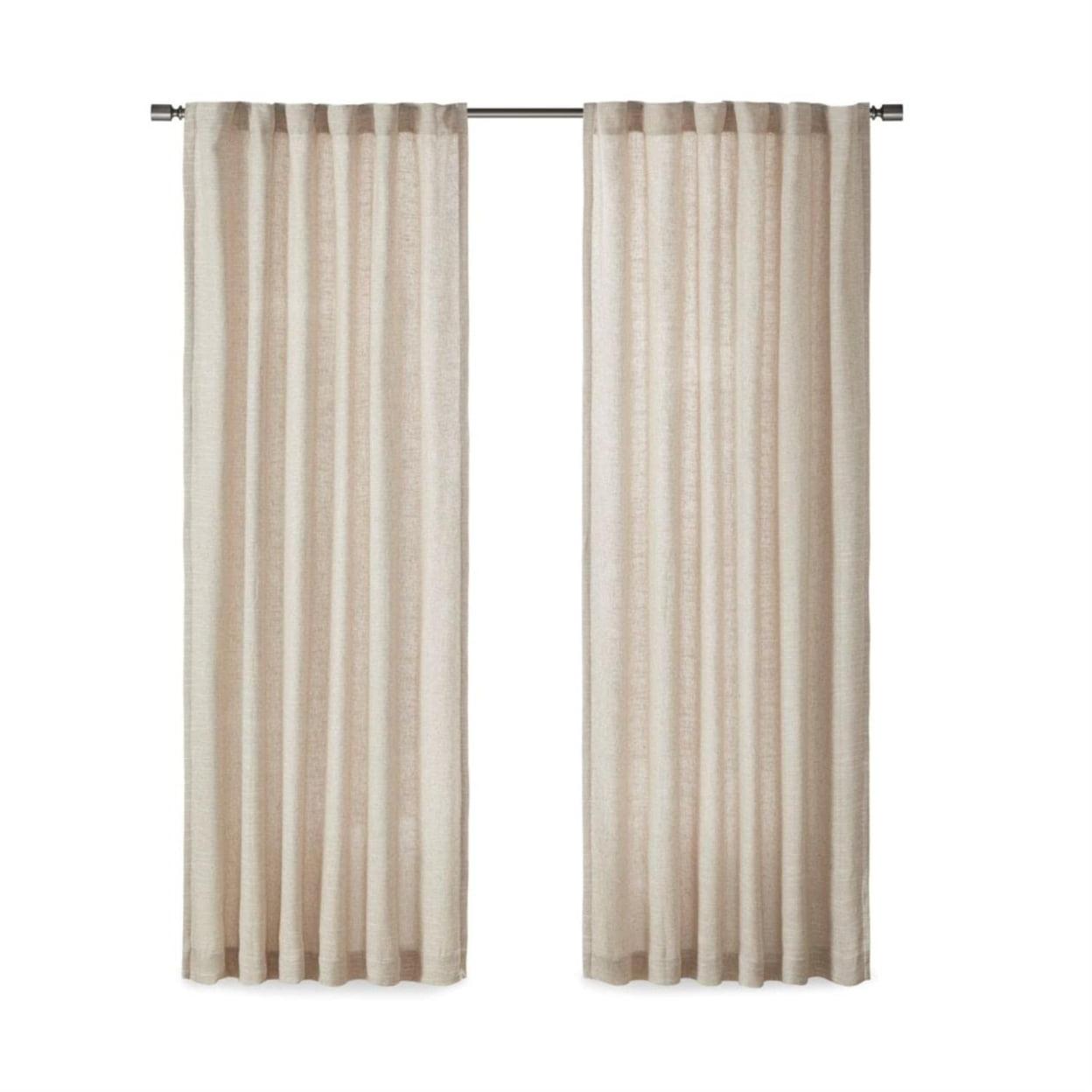 Natural Faux Linen Light-Filtering Rod Pocket Curtain Panel