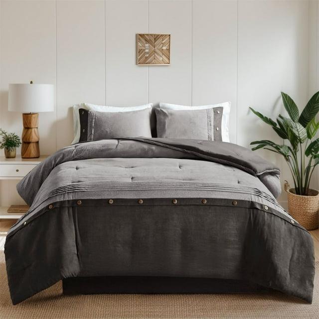 Madison Park Boone 7 Piece Faux Suede Comforter Set