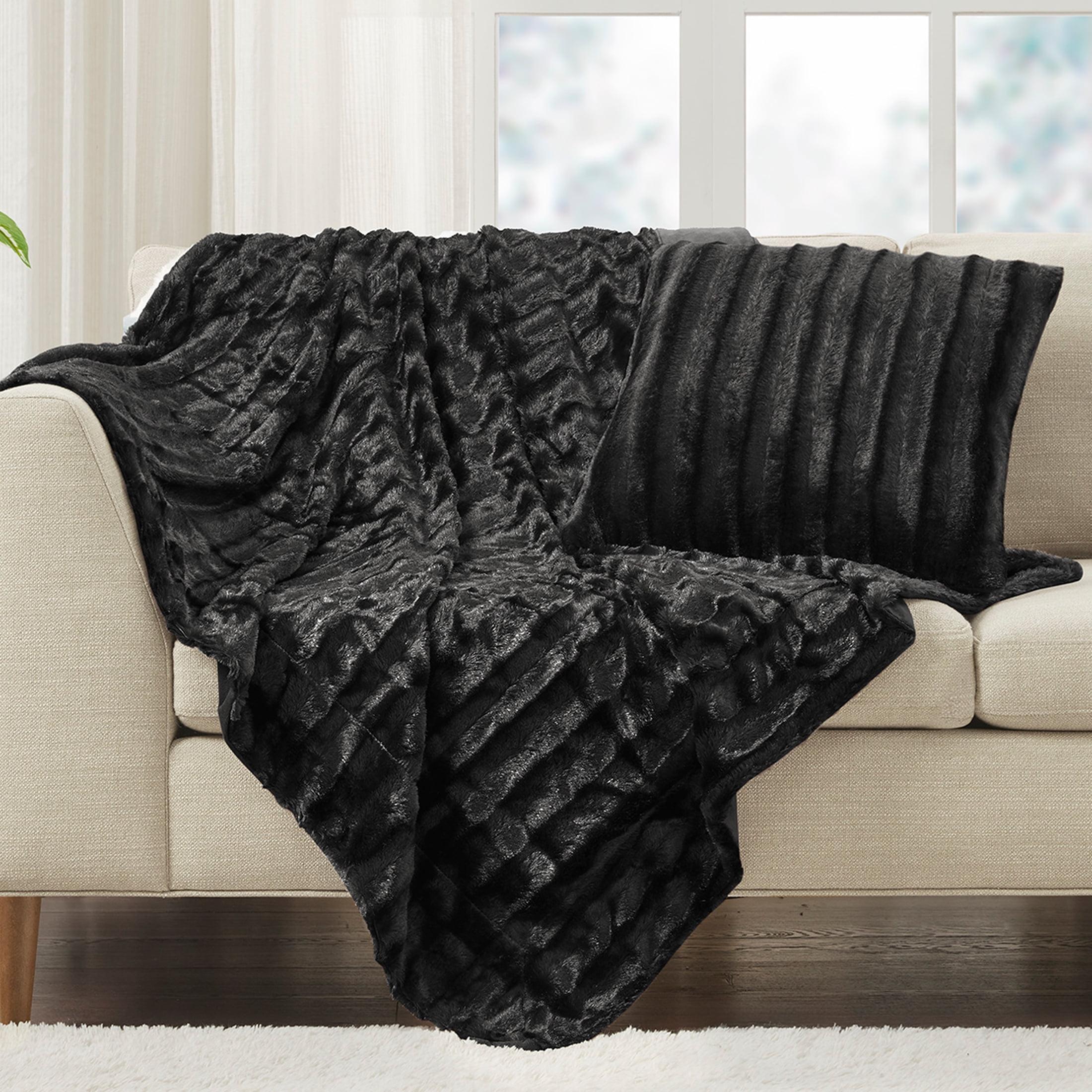 50"x60" York Long Faux Fur Throw Blanket