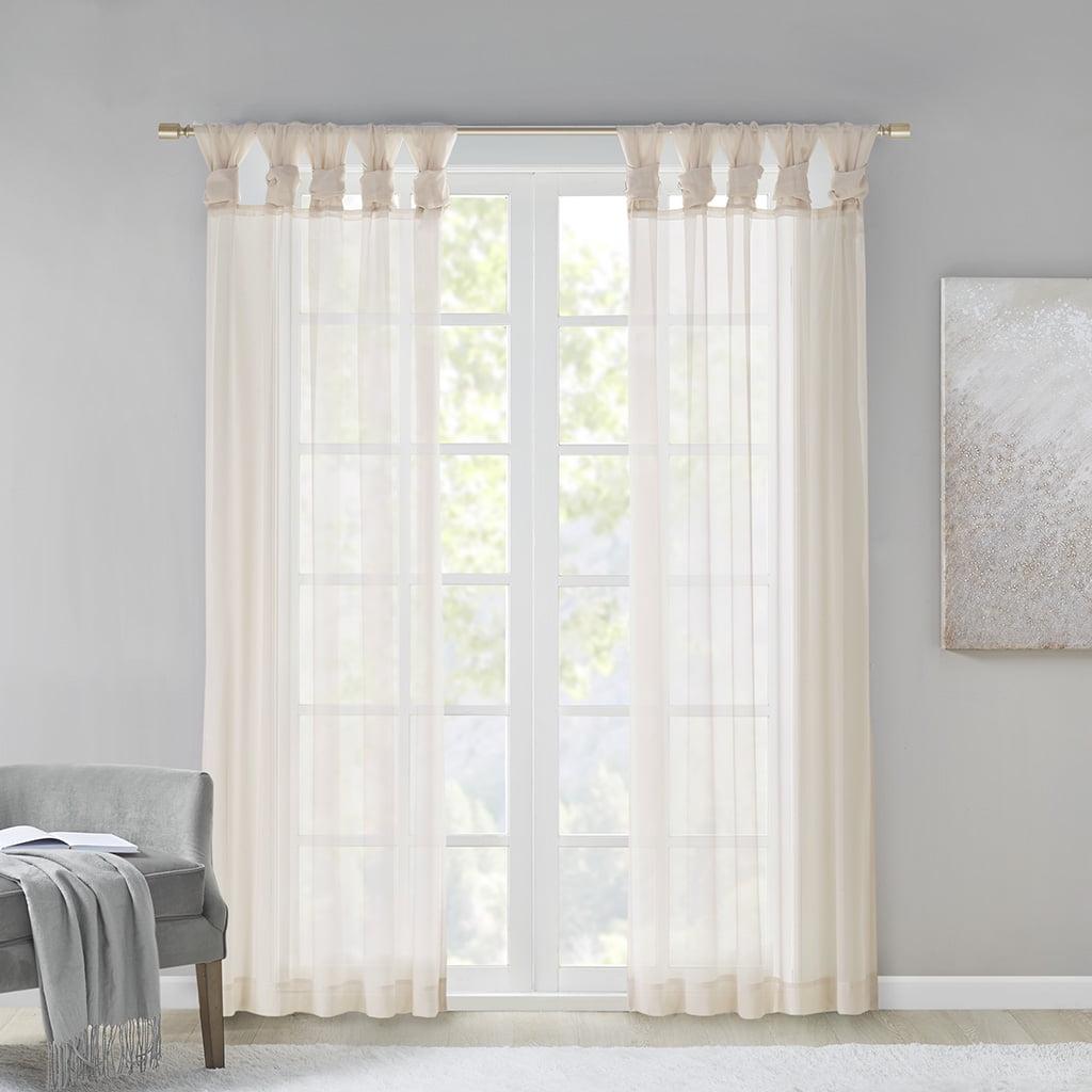 Madison Park Ceres Twisted Tab Voile Sheer Window Pair in Ivory 84" Panel