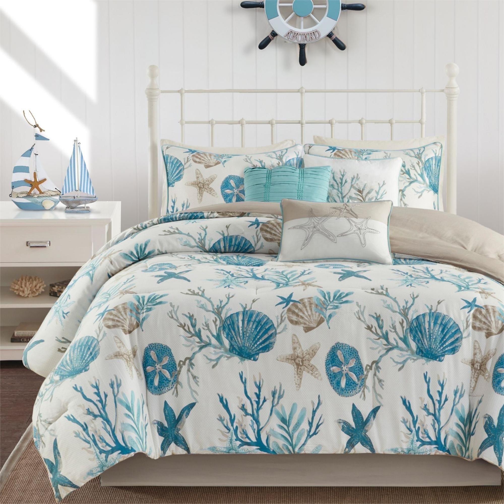 Madison Park Pebble Beach 7 Piece Cotton Sateen Comforter Set