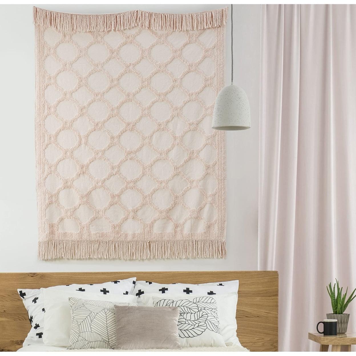 Brianne 100% Cotton Tufted Chenille Lightweight Throw With Fringe Tassel