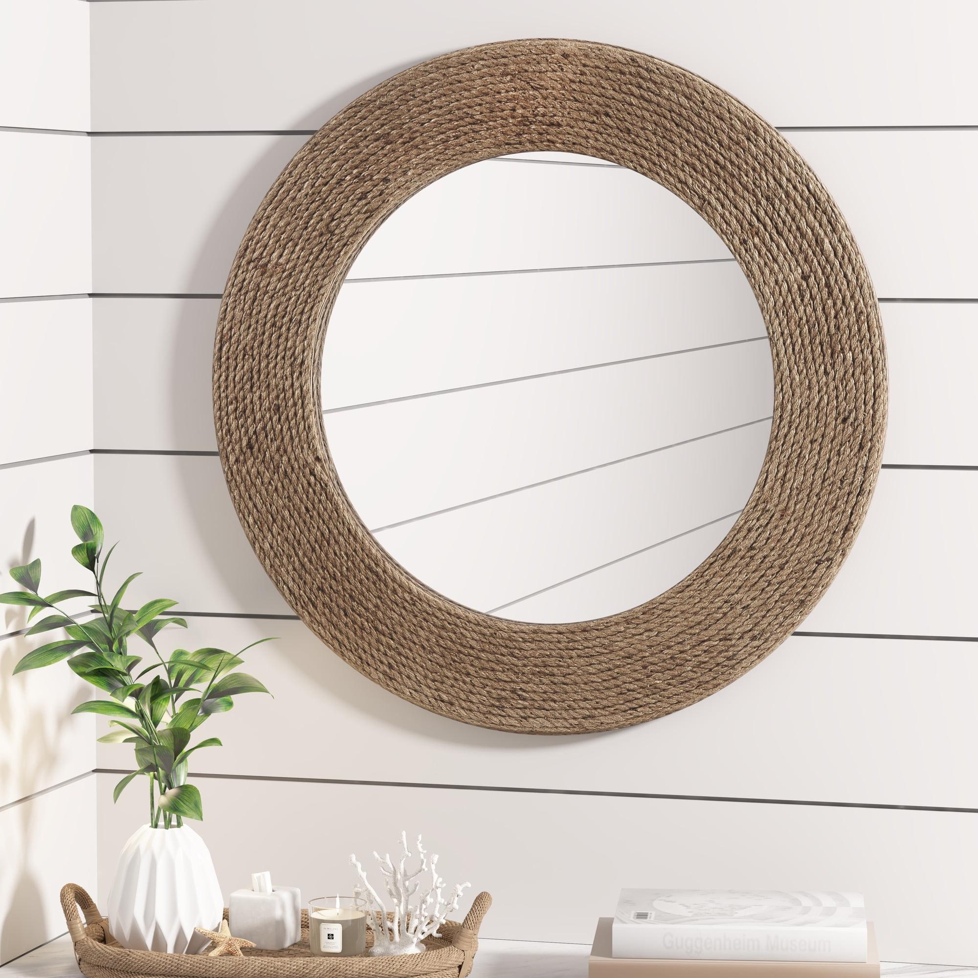 Campisano Natural Jute Rope Round Wall Mirror 26"