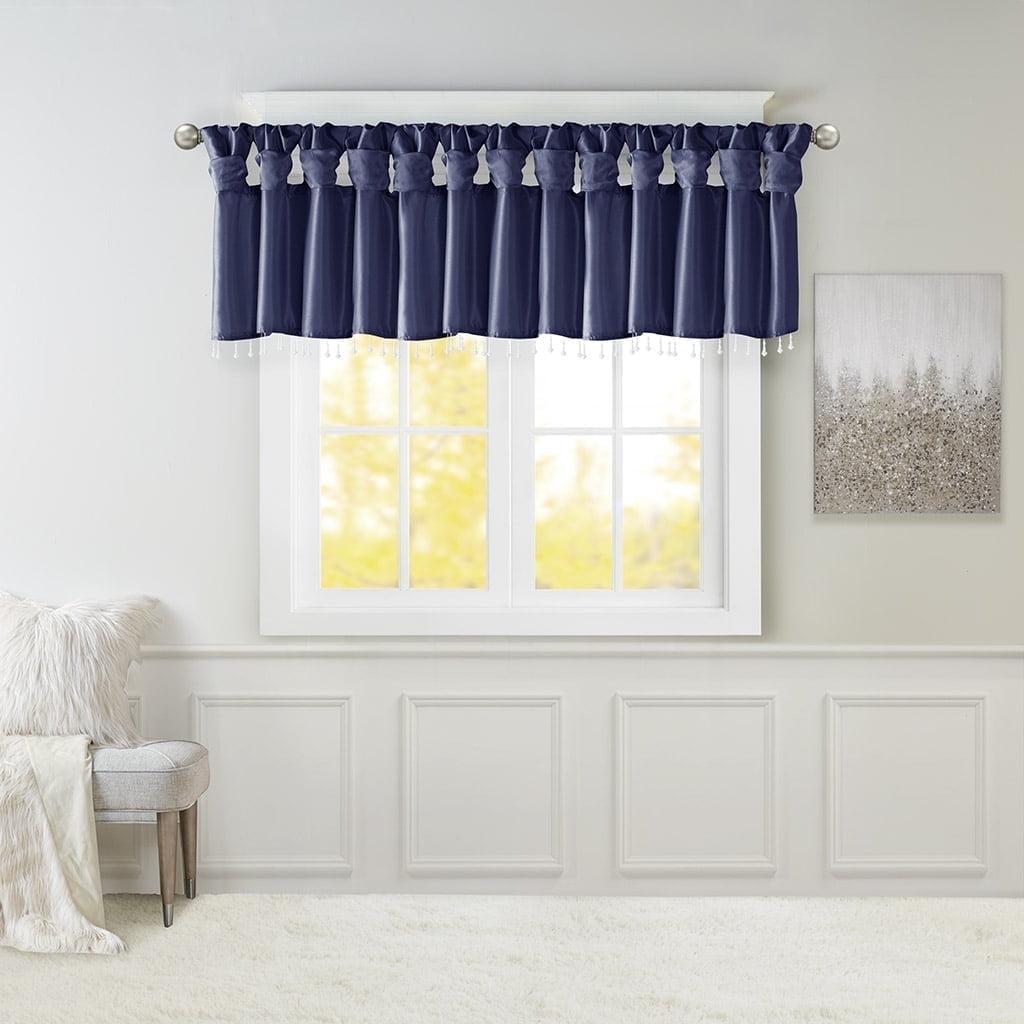 Madison Park Emilia Lightweight Faux Silk Single Valance with Beads