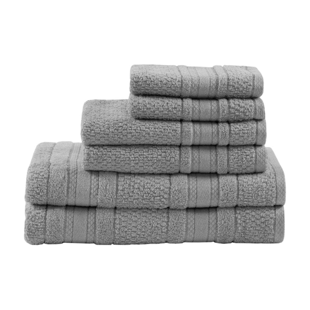 Silver Fast-Drying Cotton 6-Piece Towel Set