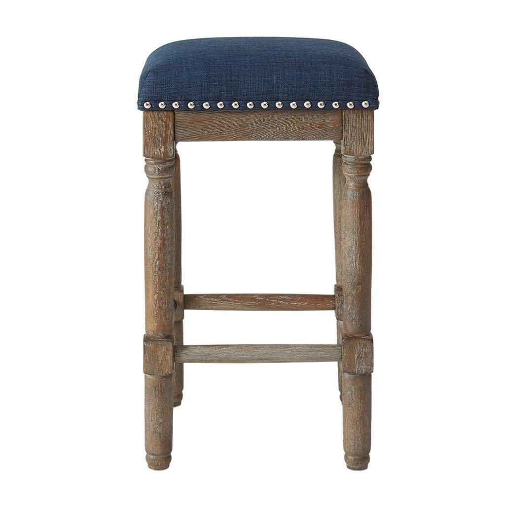 Set of 2 Sand Wood Backless Counter Stools