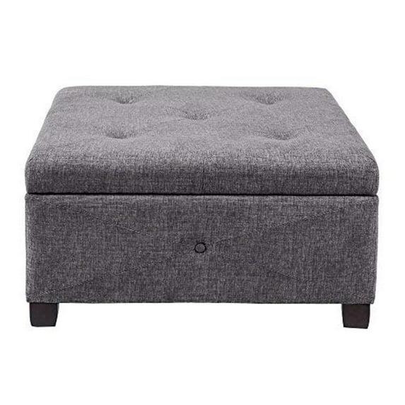 Della Button Tufted Square Storage Ottoman