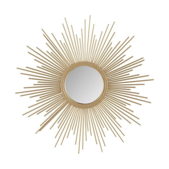 Madison Park Fiore Sunburst Wall Decor Mirror 14.5"D in Gold