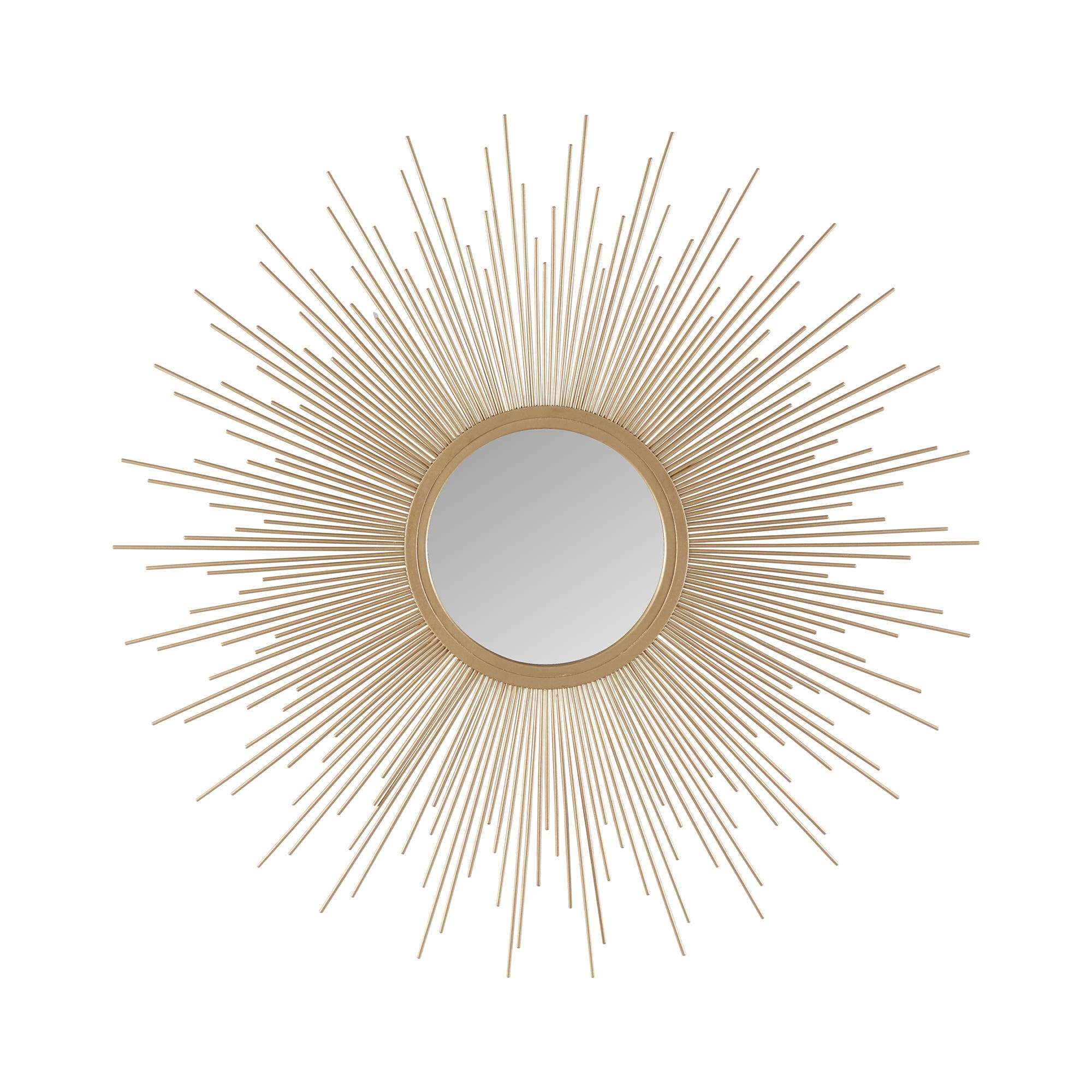 29.5" Round Dia Fiore Sunburst Decorative Wall Mirror Gold - Madison Park