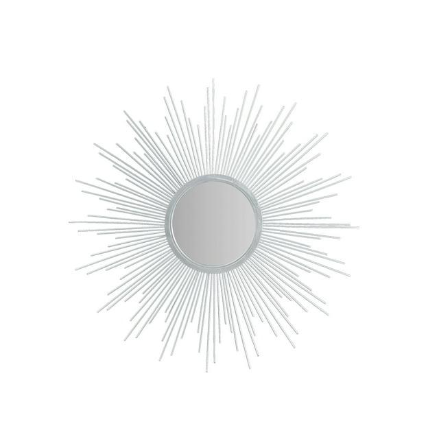 29.5" Round Dia Fiore Sunburst Decorative Wall Mirror Silver - Madison Park: Chic Luxe Metallic Flair