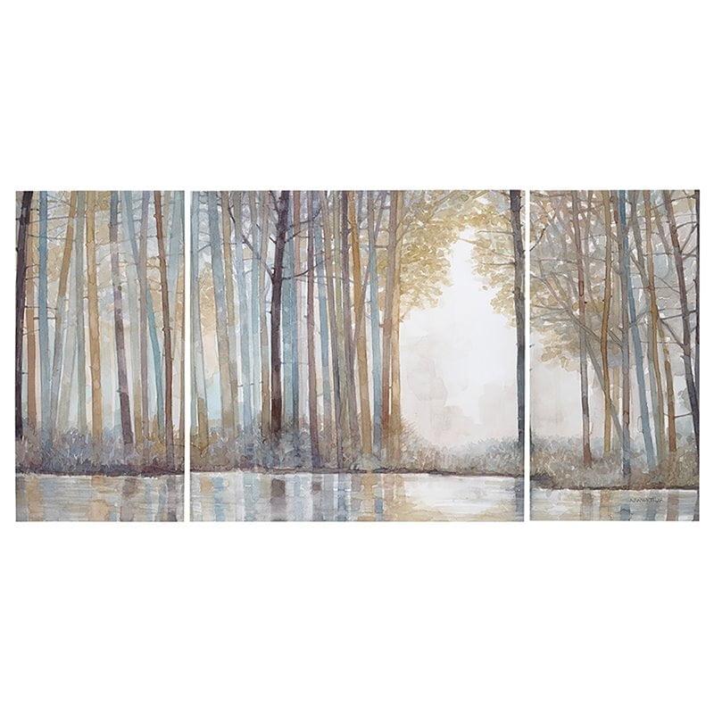 Forest Reflections Multi-Color Gel Coated Canvas Art Set