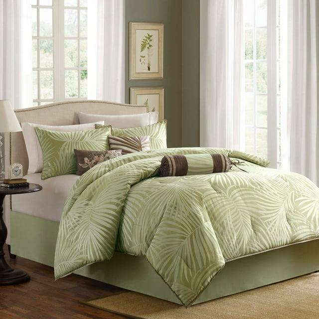 Soft Green Microfiber 7 Piece Jaquard Comforter Set