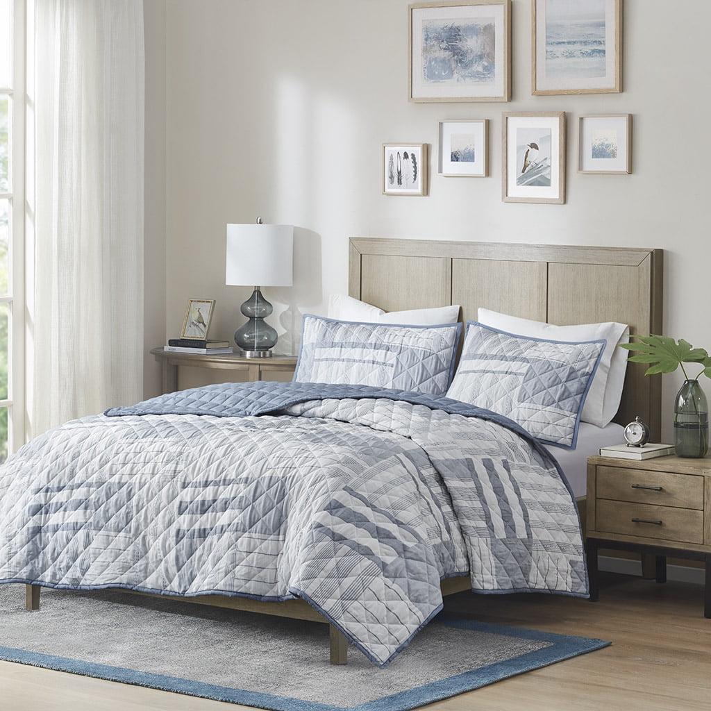 Madison Park Graham 3 Piece Quilted Patchwork Quilt Set