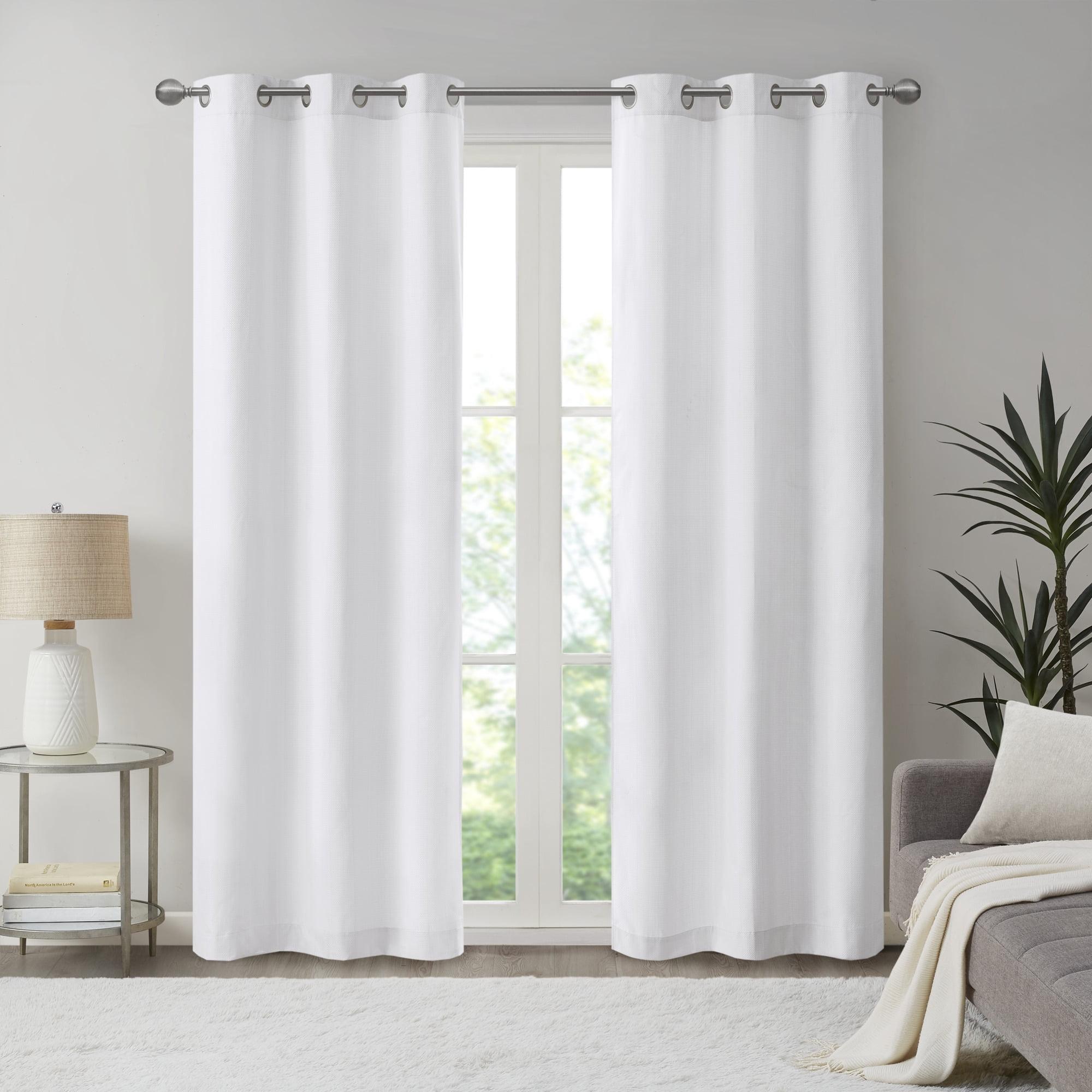 Madison Park Galen Basketweave Room Darkening Curtain Panel Pair (Set of 2)