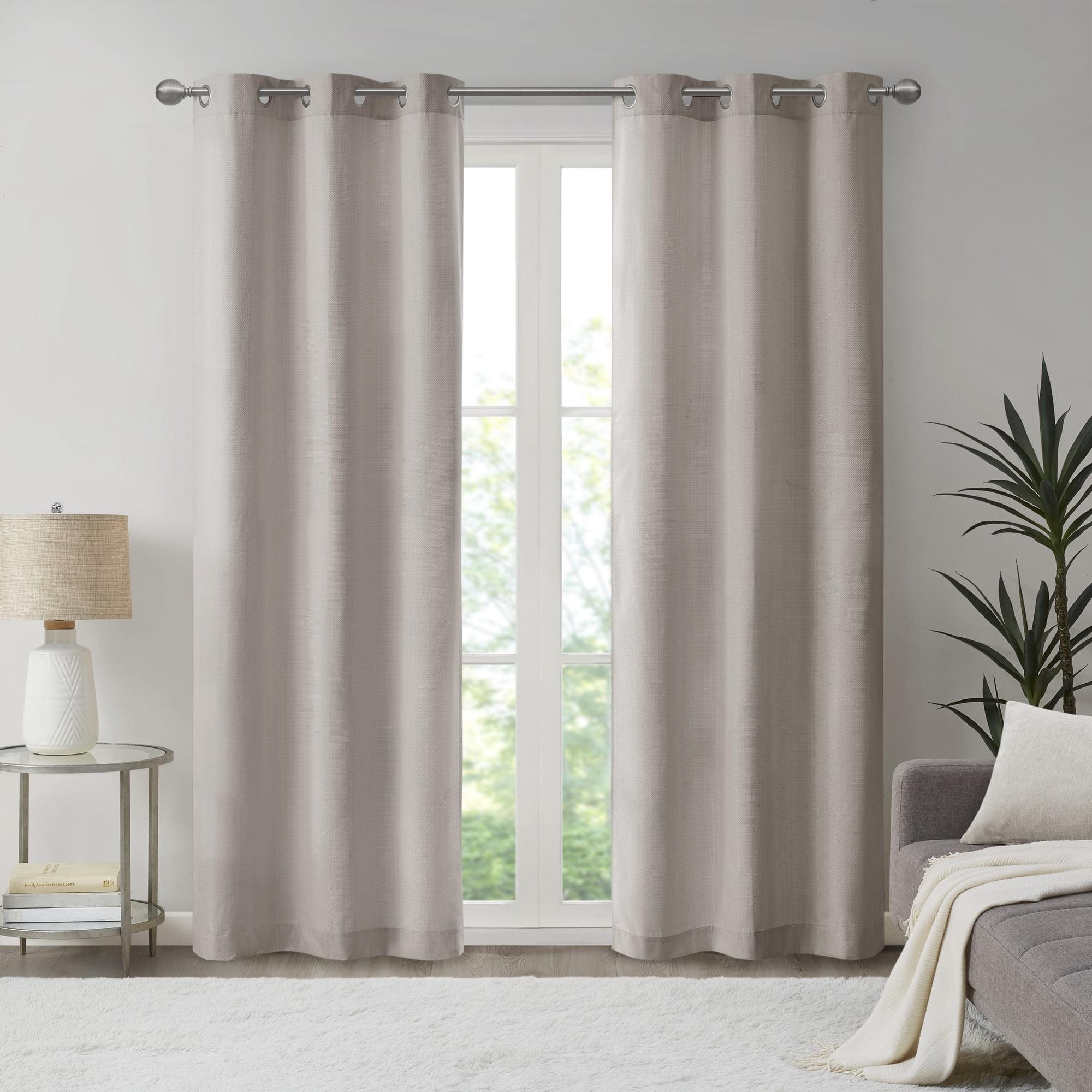 Taupe Basketweave Blackout Outdoor Curtain Panel Pair