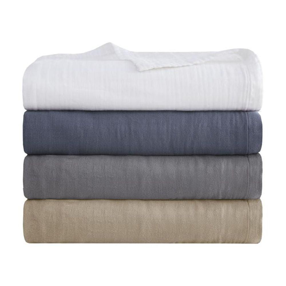 Madison Park Gauze 100% Cotton Lightweight Soft Cotton Blanket, Full/Queen Blanket in Tan