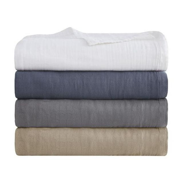 Madison Park Gauze 100% Cotton Lightweight Soft Cotton Blanket, Full/Queen Blanket in Tan