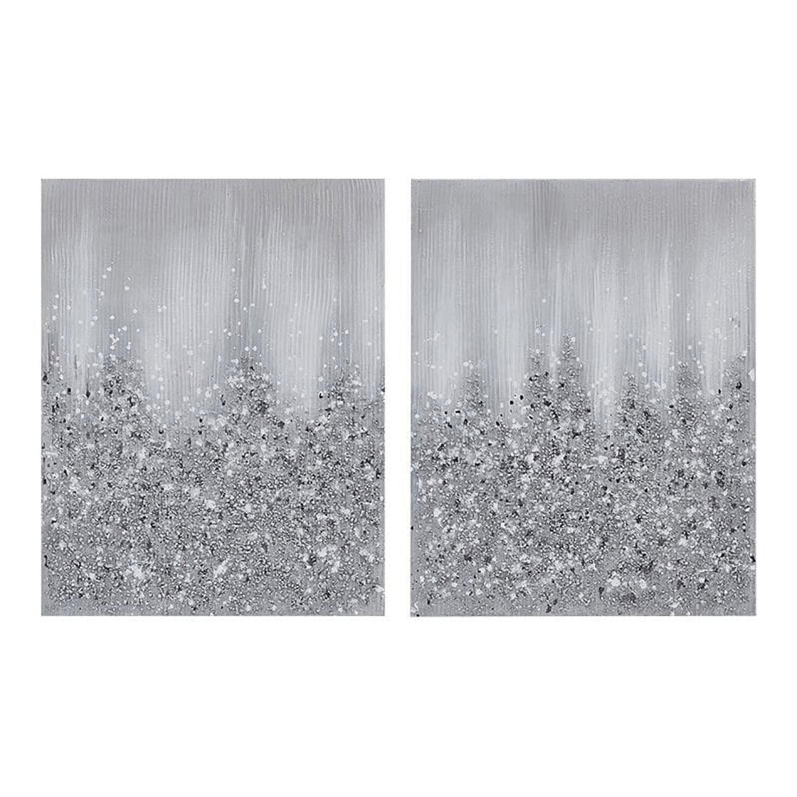 Ivy Bronx Heavily Embellished 2-Piece Abstract Canvas Wall Art Set – Modern Metallic Accents & Textured Design