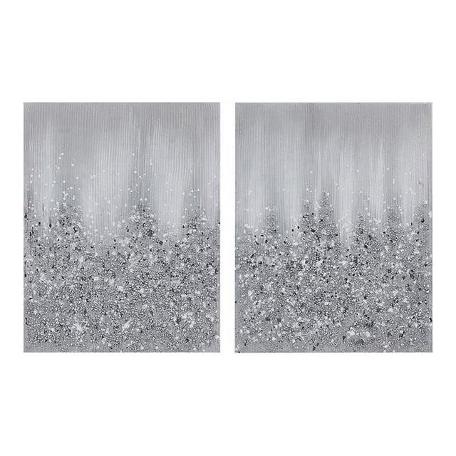 Ivy Bronx Heavily Embellished 2-Piece Abstract Canvas Wall Art Set – Modern Metallic Accents & Textured Design