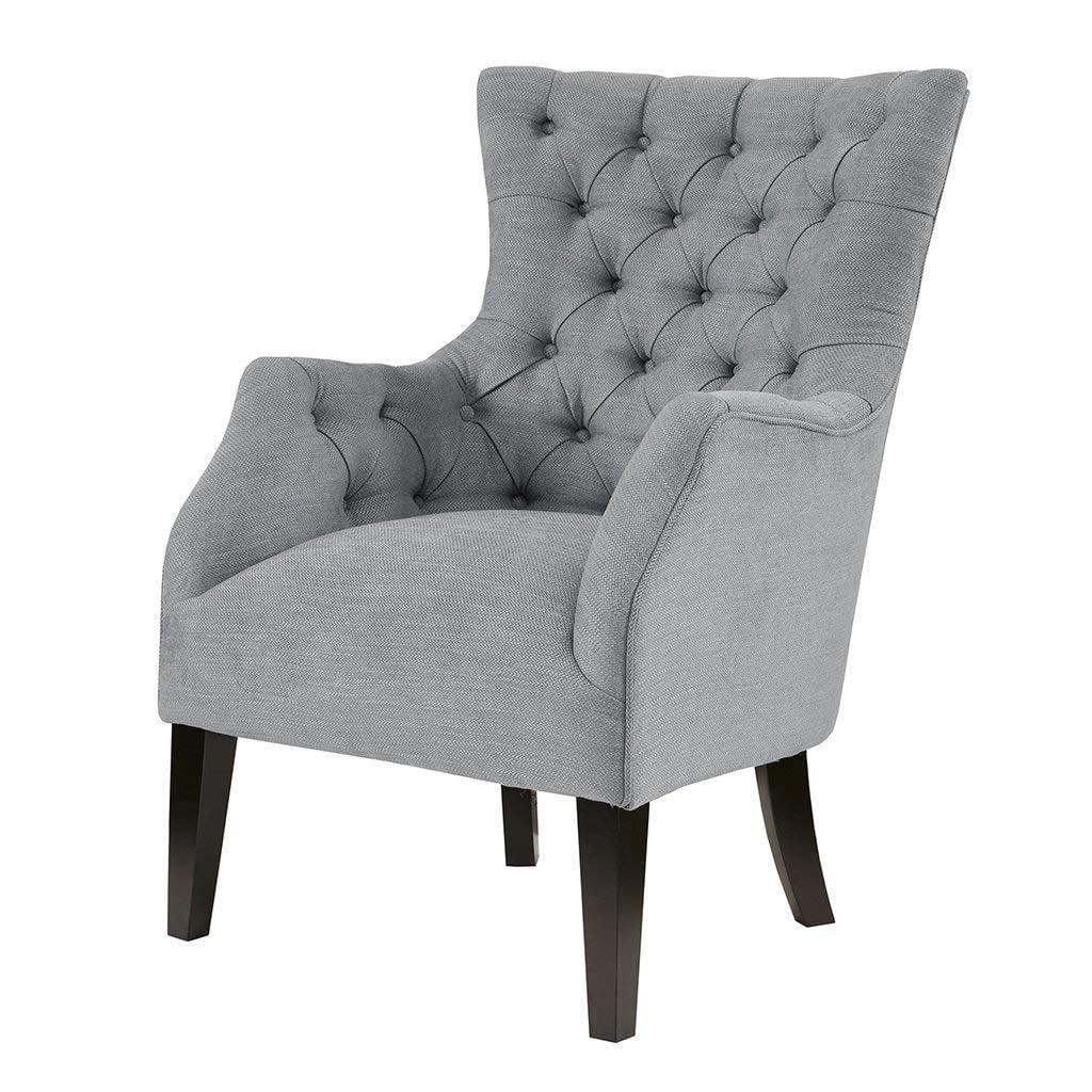 Ivory Elegance Tufted Wingback Accent Chair with Tapered Legs