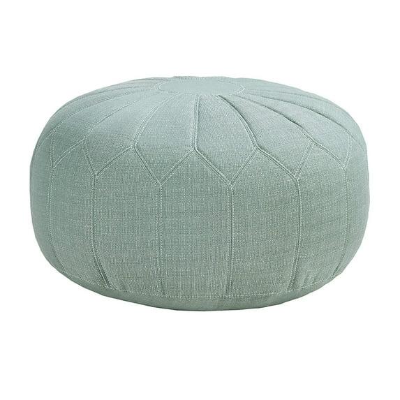 Avery Round Pouf Ottoman Seafoam