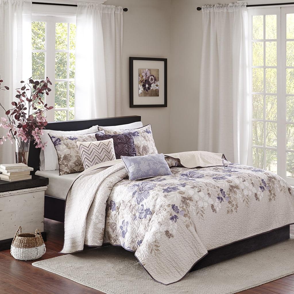 Floral 6 Piece Quilt Set with Throw Pillows