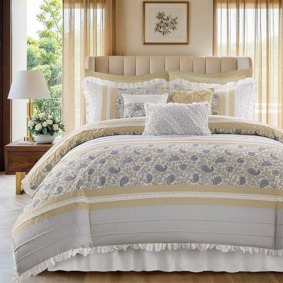 Madison Park Dawn 9 Piece Cotton Percale Comforter Set